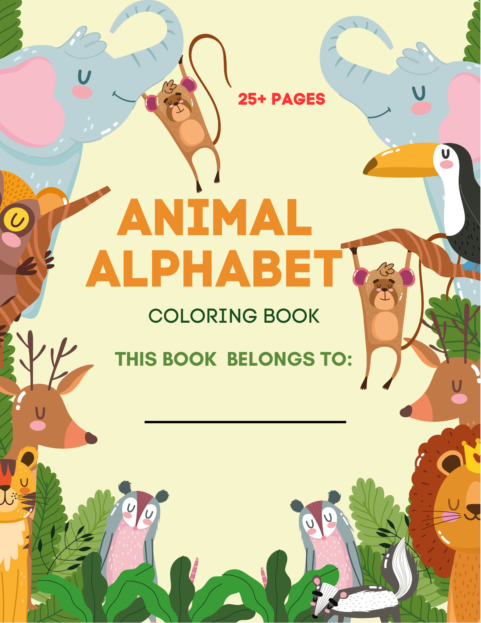 All in one Animal Alphabet Coloring Book 2