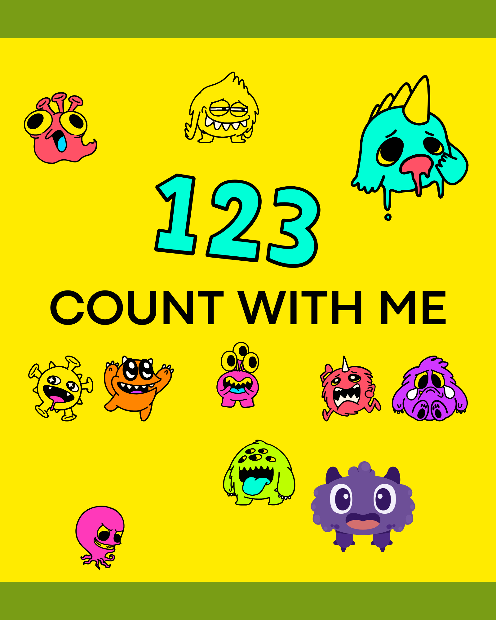 EDU Count with Me Monsters Counting to 20 Education Presentation 8 x 10 in